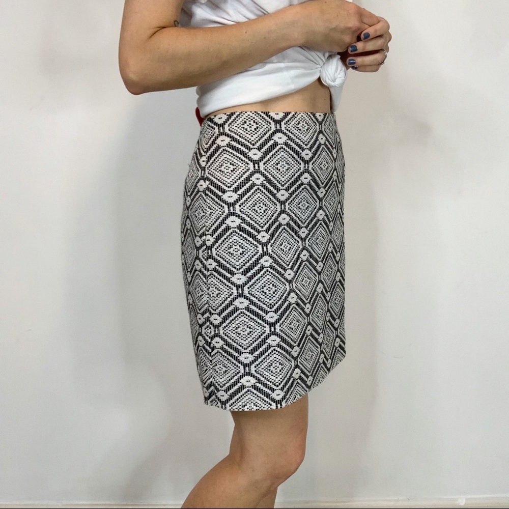 J. CREW knit skirt cotton blend black & white 1891 - Picture 4 of 7